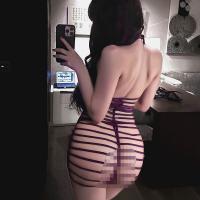 Kouni Sheer Lingerie Set - Provocative Backless Tight-Fit Costume for Nightclub & Bedroom Play thumbnail