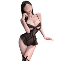 Lace Bodysuit for Women - Sexy Sheer Mesh High-Waisted Tight-Fit Bodysuit, Elegant Seductive Outfit for Small Bust thumbnail