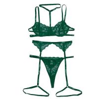 Lace Lingerie Set for Women – Sexy Pure & Tempting Sleepwear with Garter Belt & Halter Bra thumbnail