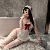 Lace Nightwear Set with Ruffled Hem - Busty-Enhancing Maid Costume for Women, Sheer & Flirty Sleepwear thumbnail