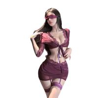 Lace Nursing Lingerie Set - Seductive Pure-Yu Style Bondage Bra & Panty for Women thumbnail
