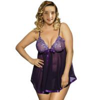 Lace Sexy Sleepwear for Women – Sheer Mesh Camisole Nightgown, Elegant Transparent Summer Sleep Dress, Plus Size Intimat thumbnail