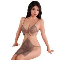 Lace Sheer Bodysuit Dress - Sexy Cut-Out Mesh Nightclub Outfit for Women, Seductive Lingerie Set thumbnail