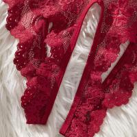 Lace Sheer Bodysuit for Women - Sexy European Style Erotic Lingerie, Full-Body Transparent Intimate Wear thumbnail