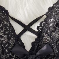 Lace Sheer Bodysuit for Women - Sexy European Style Erotic Lingerie, Full-Body Transparent Intimate Wear thumbnail