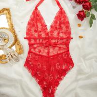 Lace Sheer Bodysuit for Women - Sexy European Style Erotic Lingerie, Full-Body Transparent Intimate Wear thumbnail