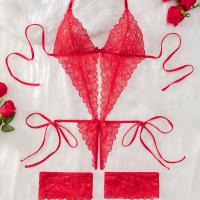 Lace Sheer Bodysuit for Women - Sexy European-American Style Erotic Lingerie, Full-Body Transparent Design thumbnail