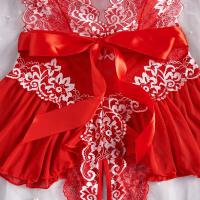 Lace Sheer Bodysuit for Women - Sexy European Style Erotic Lingerie, Full-Body Transparent Design thumbnail