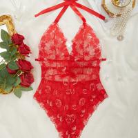 Lace Sheer Bodysuit for Women - Sexy European Style Erotic Lingerie, Full-Body Transparent Intimate Wear thumbnail
