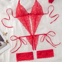 Lace Sheer Bodysuit for Women - Sexy European-American Style Erotic Lingerie, Full-Body Transparent Design thumbnail