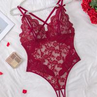 Lace Sheer Bodysuit for Women - Sexy European Style Erotic Lingerie, Full-Body Transparent Intimate Wear thumbnail
