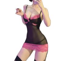Lace Sheer Nightgown for Women - Sexy Mesh Sleep Dress with Bow Detail, Plus Size Bodycon Sleepwear thumbnail