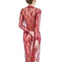 Lace Sheer Robe for Women - Sexy Transparent Lace Nightgown, Plus Size Erotic Lingerie Dress & Kimono Style Sleepwear thumbnail