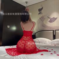Lace Sheer Sleep Dress - Sexy European-Style Transparent Nightgown with Side Slit for Women thumbnail