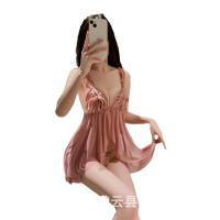 Luxury Lace Sleepwear for Women - Sheer Summer Satin Slip Dress with Push-Up Support & Elegant Embellishment thumbnail