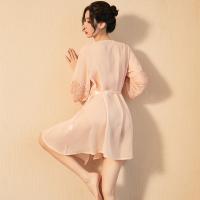 Lace Sleeve Chiffon Robe Set - Sexy Sheer Sleepwear for Women, Japanese-Style Lounge Wear & Intimate At-Home Outfit thumbnail