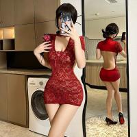 Lace Temptation Lingerie Set - Sexy Sheer Uniform-Inspired Bodysuit, Pure-Flirty Bodycon Mini Dress for Small Bust thumbnail