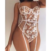 Lace Trim Sheer Mesh Bodysuit for Women – Elegant European-Style Sexy Lace Camisole Bodycon Outfit thumbnail