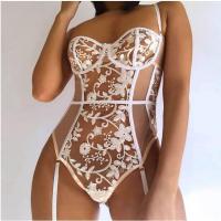 Lace Trim Sheer Mesh Bodysuit for Women – Elegant European-Style Sexy Lace Camisole Bodycon Outfit thumbnail