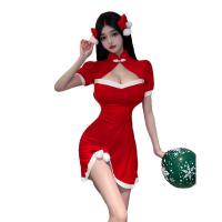 Linzhi Sexy Christmas Bunny Girl Costume Set - Holiday Lingerie Outfit & Seductive Short Robe Ensemble thumbnail