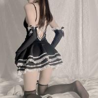 Lolita Maid Costume Sleepwear Set - Sexy Lace Trimmed Strap Nightdress with Matching Accessories thumbnail