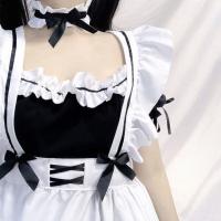 Japanese Black & White Maid Dress - Long Lolita Servant Costume for Women, Plus Size Cosplay Outfit thumbnail