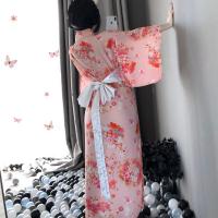 Japanese Kimono-Style Lingerie Set for Women – Long Cat Girl Sleepwear, Seductive & Elegant Nightwear thumbnail