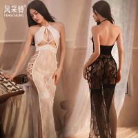 Lace Bodysuit Sleepwear Set - Sheer Sexy Split Long Dress & Cheongsam-Inspired Lace Nightgown thumbnail