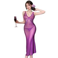 Lace Mesh Sheer Long Dress - Seductive Erotic Lingerie for Women, Sensual & Elegant thumbnail