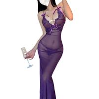 Lace Sheer Long Dress - Seductive Adult Lingerie Sleep Dress for Women, Pure & Tempting Nightwear thumbnail