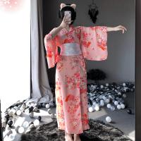 Linlinting Japanese Kimono-Style Cat Lingerie Set - Long Sheer Sleepwear for Women, Elegant & Seductive thumbnail
