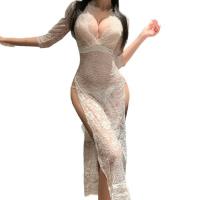 Mannyan Sexy Lace Temptation Long Dress - High Slit Bodycon Sleepwear & Lingerie for Women thumbnail