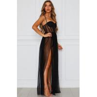 Muse Mashi White Mesh Long Dress – Trendy European and American Style Elegant Flowy Gown for Women thumbnail