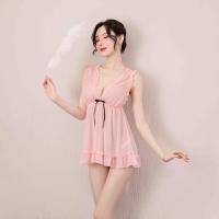 Long Night Lace Sexy Sleepwear Set – Adorable Sheer Romantic Nightwear for Women thumbnail