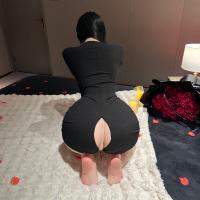 NightSigh NightSere Sexy Lingerie Set - American-Style Half-Open Collar Zip-Up Long Sleeve Bodysuit, Slim-Fit Sensual Ou thumbnail