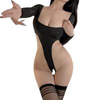 Sensual Ice Silk Bodysuit for Women - Sexy Long Sleeve Pure-Temptation Couples Lingerie Set thumbnail