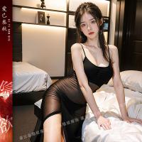 Sexy Lace Lingerie Dress - Sheer Mesh Long Slip Dress for Small Bust, No-Remove Seductive Outfit thumbnail