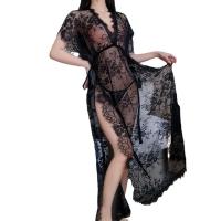 Sexy Lace Transparent Long Nightgown Set - Seductive Plus Size Sleepwear for Women, Romantic Bedroom Lingerie thumbnail