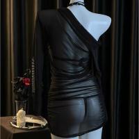 Sexy Off-Shoulder Long Sleeve Sheer Bodycon Dress – Provocative Lingerie-Inspired Outfit for Women thumbnail