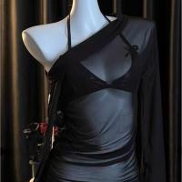 Sexy Off-Shoulder Long Sleeve Sheer Bodycon Dress – Provocative Lingerie-Inspired Outfit for Women thumbnail