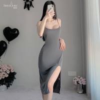 Shuoyao Sexy Split Long Nightgown - Hot Strapless Lingerie Dress for Role Play & Nightclub Outfits thumbnail