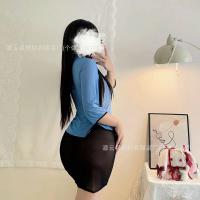 Vintage Chinese Student Uniform Lingerie - Seductive Mesh Long Qipao Sleep Gown for Women thumbnail