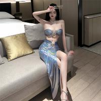 Love-Ruru Sexy Lace Corset Set – Nightclub-Style Off-Shoulder Mini Dress with High Slit Skirt for Women thumbnail