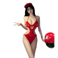 Love-As-You-Like Sexy Lace Sleep Dress with Halter Neck, Bow Detail & Peekaboo Cutouts – Princess-Themed Erotic Lingerie thumbnail