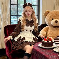 Maid Café Lolita Dress - Sweet French-Inspired Cute Maid Outfit with Puff Sleeves & Apron thumbnail