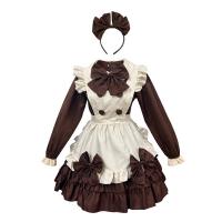 Maid Café Lolita Dress - Sweet French-Inspired Cute Maid Outfit with Puff Sleeves & Apron thumbnail