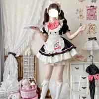 Maid Costume Cosplay Dress - Cute Student Lolita Outfit for Women, Plus Size Anime Dress with Petticoat Set thumbnail