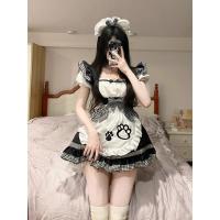 Maid Costume Cosplay Outfit - Cute Anime Maid Dress with Cat Ears, Lolita Style Soft Girly Uniform for Women thumbnail