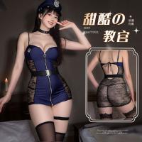 Manny Night Cosplay Police Uniform Lingerie Set - Sexy Lace Bodysuit with Cut-Out Design, Role Play Outfit thumbnail