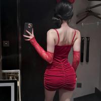 Manny Night Velvet Bunny Girl Bodycon Dress - Pure Temptation Lace-Up Sexy Lingerie Set thumbnail